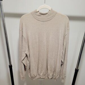 Beige Long‑Sleeve Knit Sweater